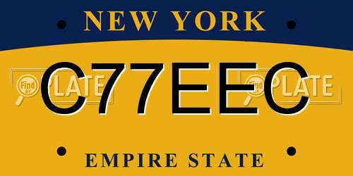C77EEC New York License Plate