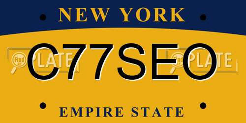 C77SEO New York License Plate
