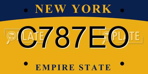 C787EO New York License Plate
