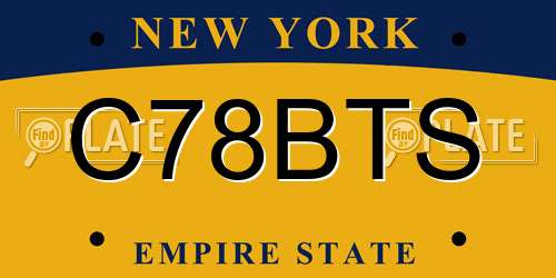 C78BTS New York License Plate