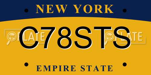C78STS New York License Plate