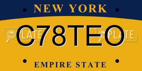 C78TEO New York License Plate