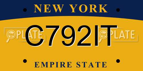 C792IT New York License Plate