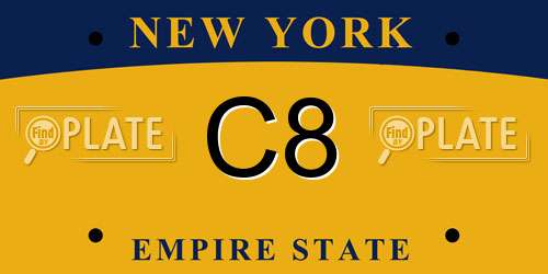 C8 New York License Plate
