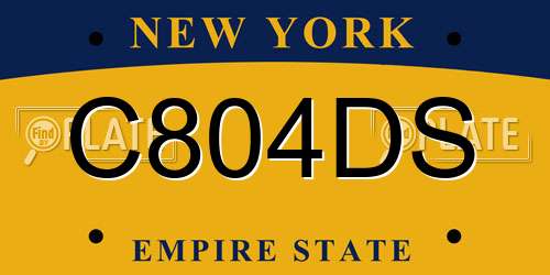 C804DS New York License Plate