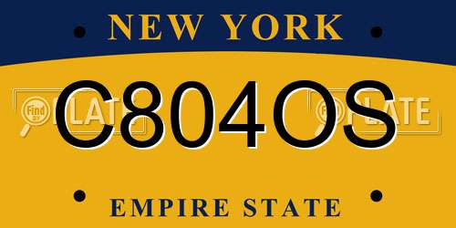 C804OS New York License Plate