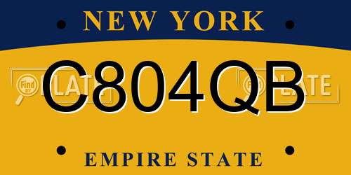 C804QB New York License Plate