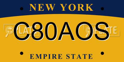 C80AOS New York License Plate