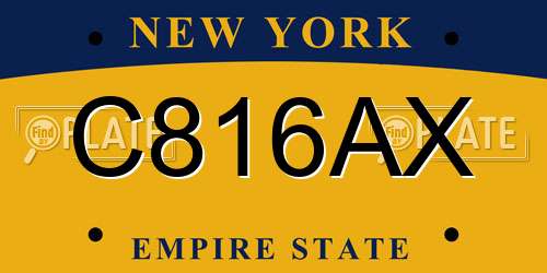 C816AX New York License Plate