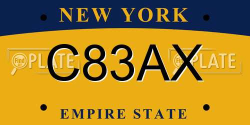 C83AX New York License Plate