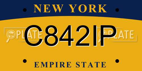 C842IP New York License Plate