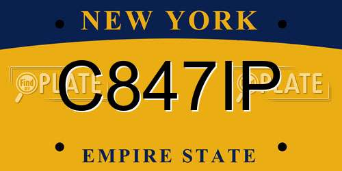 C847IP New York License Plate