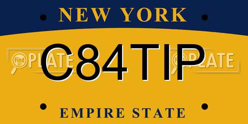 C84TIP New York License Plate