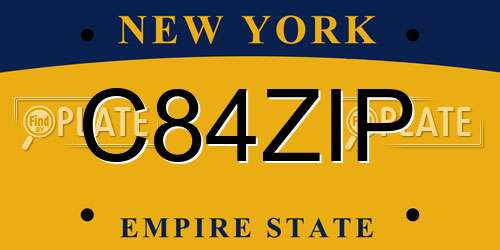 C84ZIP New York License Plate
