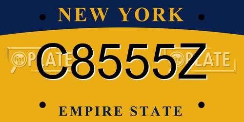 C8555Z New York License Plate
