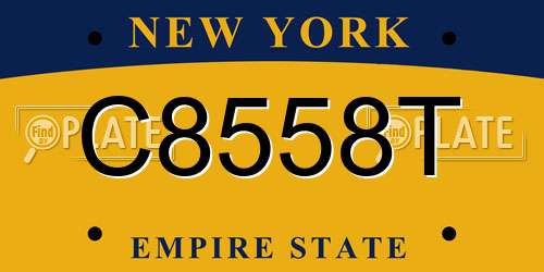 C8558T New York License Plate
