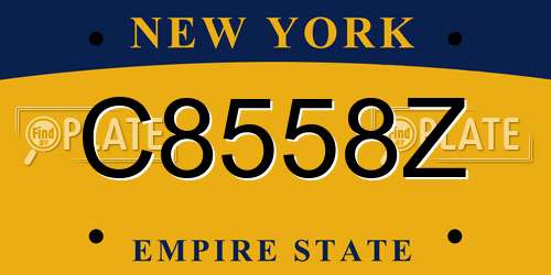C8558Z New York License Plate