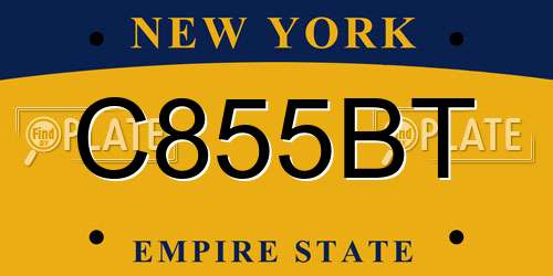 C855BT New York License Plate