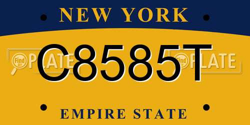 C8585T New York License Plate