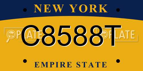 C8588T New York License Plate