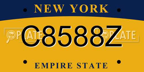 C8588Z New York License Plate