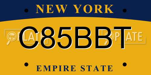 C85BBT New York License Plate