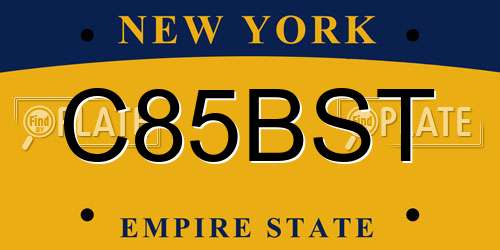 C85BST New York License Plate