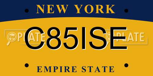 C85ISE New York License Plate