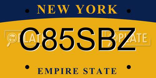 C85SBZ New York License Plate