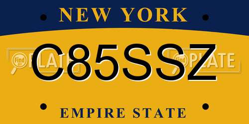C85SSZ New York License Plate