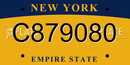 C879080 New York License Plate