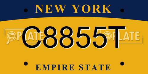 C8855T New York License Plate
