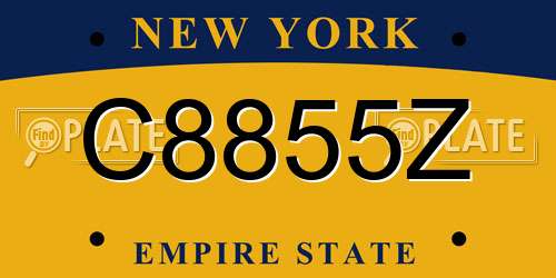 C8855Z New York License Plate