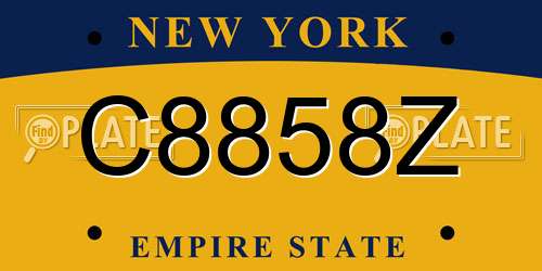C8858Z New York License Plate