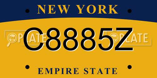 C8885Z New York License Plate