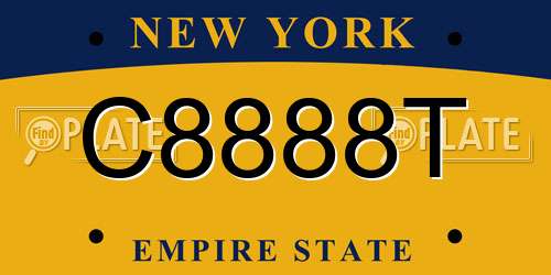 C8888T New York License Plate