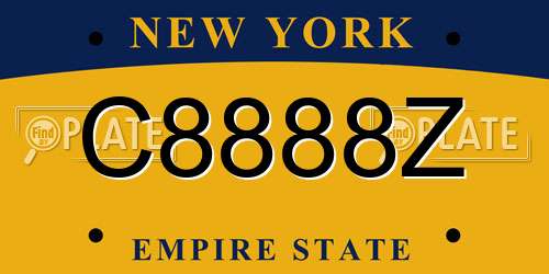 C8888Z New York License Plate