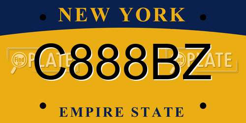 C888BZ New York License Plate