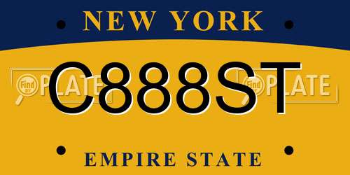 C888ST New York License Plate
