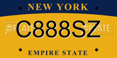C888SZ New York License Plate