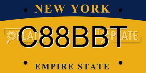 C88BBT New York License Plate