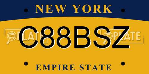 C88BSZ New York License Plate