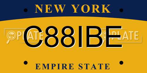 C88IBE New York License Plate