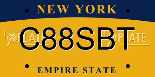 C88SBT New York License Plate
