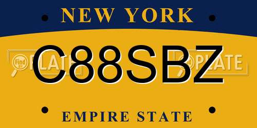 C88SBZ New York License Plate
