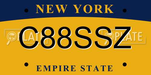 C88SSZ New York License Plate
