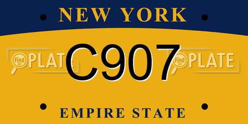 C907 New York License Plate