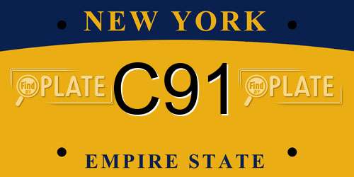 C91 New York License Plate