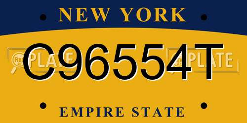 C96554T New York License Plate