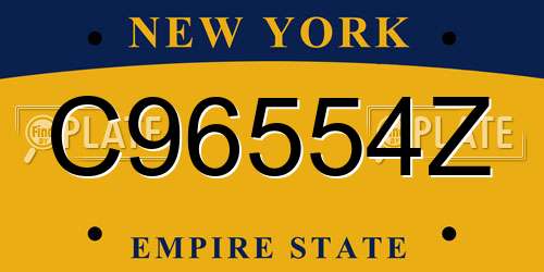 C96554Z New York License Plate